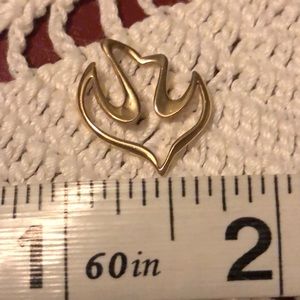 14k Gold Rare Floating Dove Pendant.